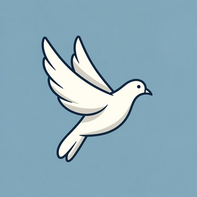 White Dove Flying Illustration