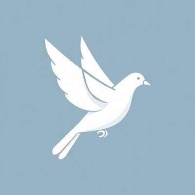 White Dove Flying Illustration