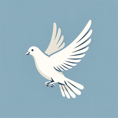 White Dove Flying Illustration