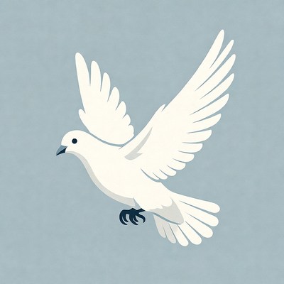 White Dove Flying Illustration