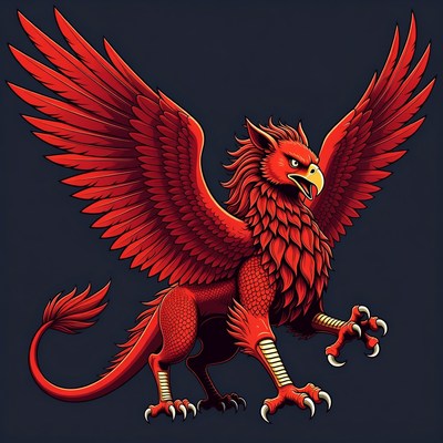 Red Griffin Illustration