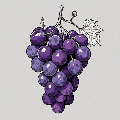 Purple grape bunch illustration