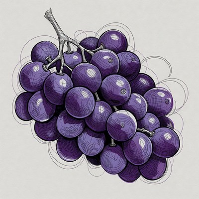 Purple grape bunch illustration