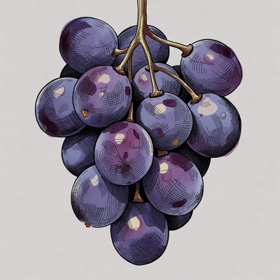 Purple grape bunch illustration