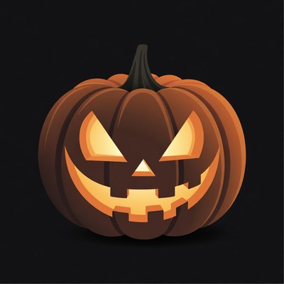 Jack-o'-lantern pumpkin on black background