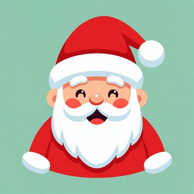 Smiling Cartoon Santa Claus Face