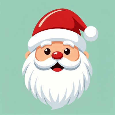 Smiling Santa Claus Cartoon Face