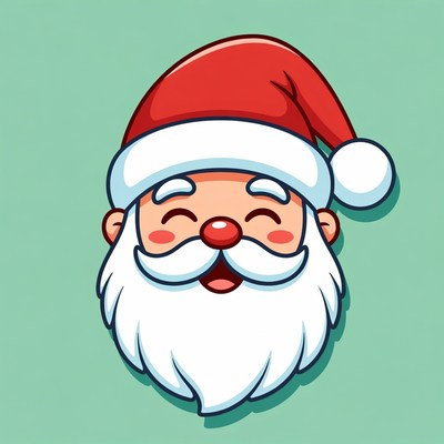 Smiling Cartoon Santa Claus Face