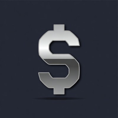 Shiny Silver Dollar Sign Icon