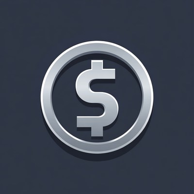 Silver Dollar Sign Icon