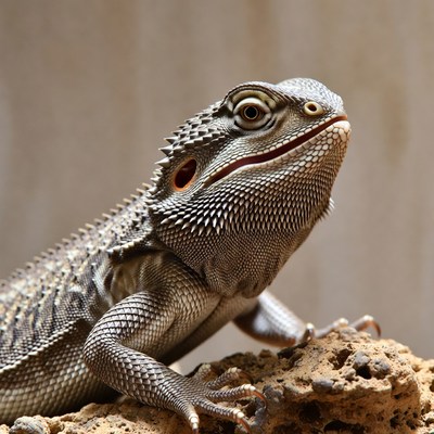 Bearded Dragon on Rock