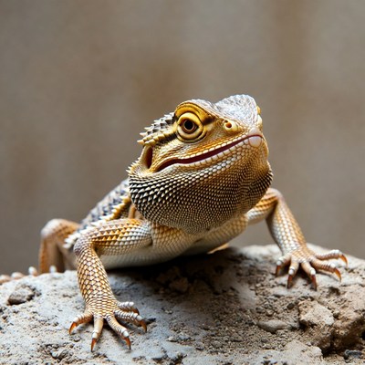 Bearded Dragon on Rock