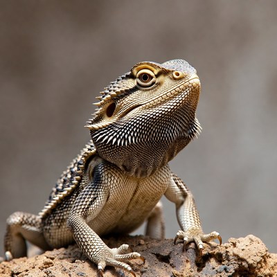Bearded Dragon on Rock