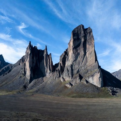 Towering Rock Formations in Mountain Landscape