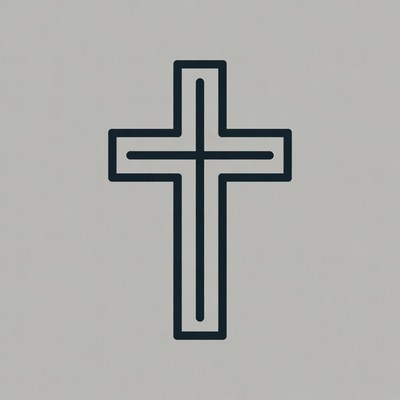 Black Outline Christian Cross