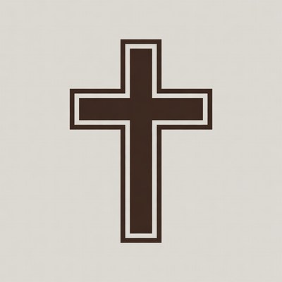 Black Outline Christian Cross