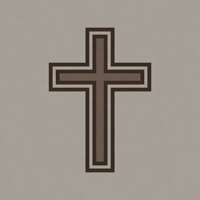 Simple Gray Christian Cross