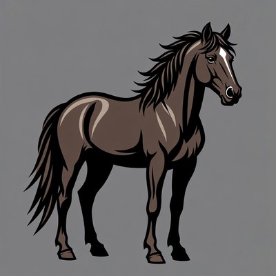 Brown horse illustration