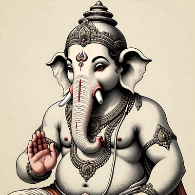 Lord Ganesha Hindu God Illustration