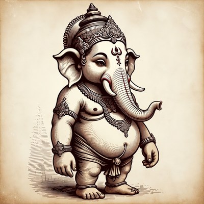 Cute Ganesha Illustration