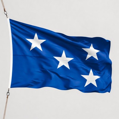 Blue Flag with Three White Stars