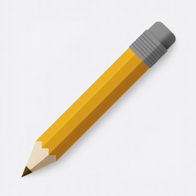 Yellow pencil with eraser