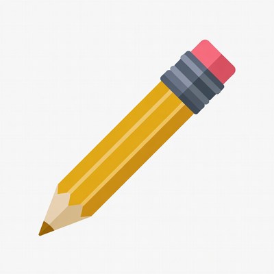 Yellow pencil with eraser