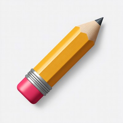 Yellow pencil with eraser