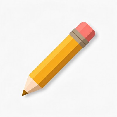 Yellow pencil with pink eraser