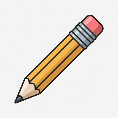 Yellow pencil with eraser