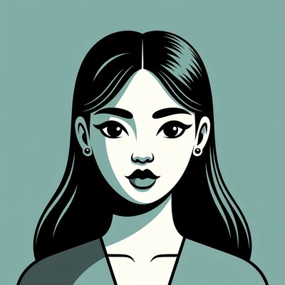 Asian woman illustration portrait