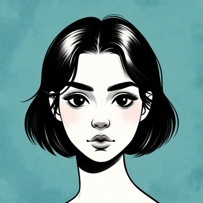 Asian girl with bob haircut