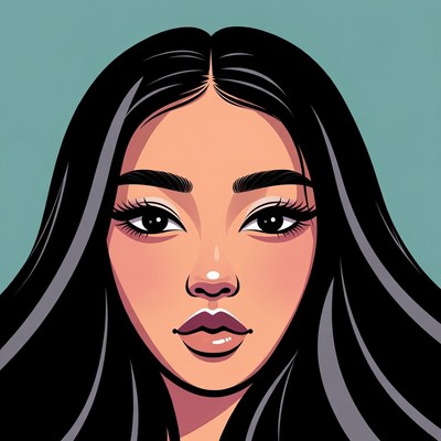 Asian woman with long black hair