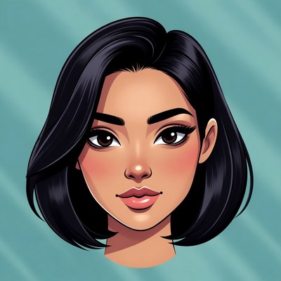 Beautiful Asian woman portrait illustration