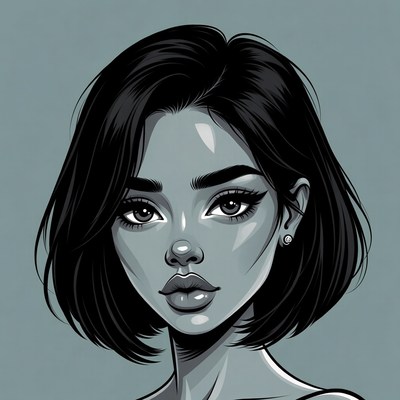 Portrait of woman with bob haircut