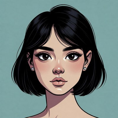 Asian woman with bob haircut