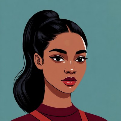 Beautiful woman with ponytail illustration