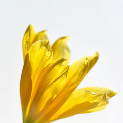Yellow Flower Petals on White Background