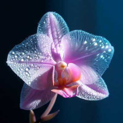 Purple Phalaenopsis Orchid with Dew Drops