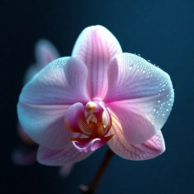 Pink Phalaenopsis Orchid with Dewdrops