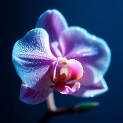 Purple Orchid Flower with Dew Drops