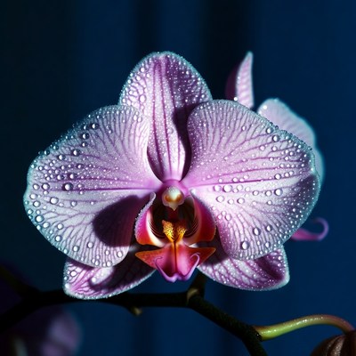 Purple Phalaenopsis Orchid with Dew Drops