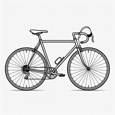 Line drawing road bicycle