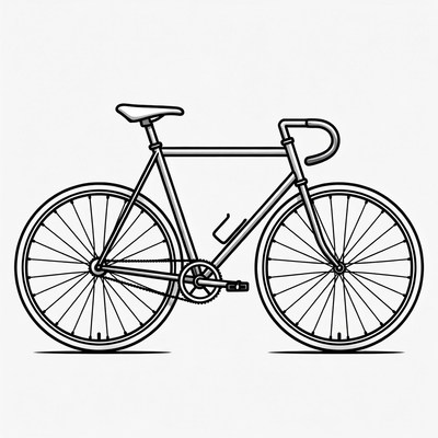 Line Art Road Bike Illustration