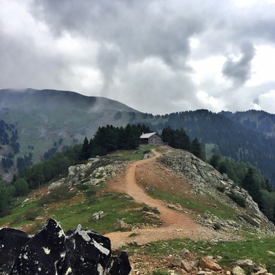 Mountain Cabin on Grassy Hilltop