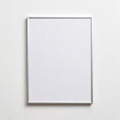 Empty White Frame on Wall