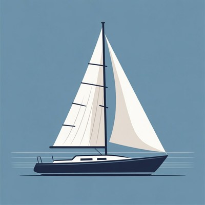Sailboat on blue water