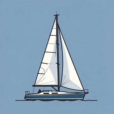 Sailboat with white sails
