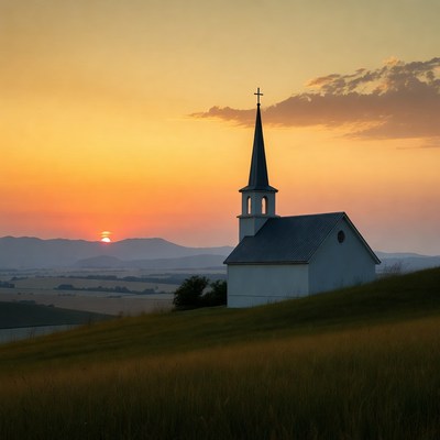 White Chapel Sunset Hill Landscape