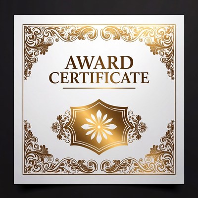 Elegant Gold Award Certificate Template